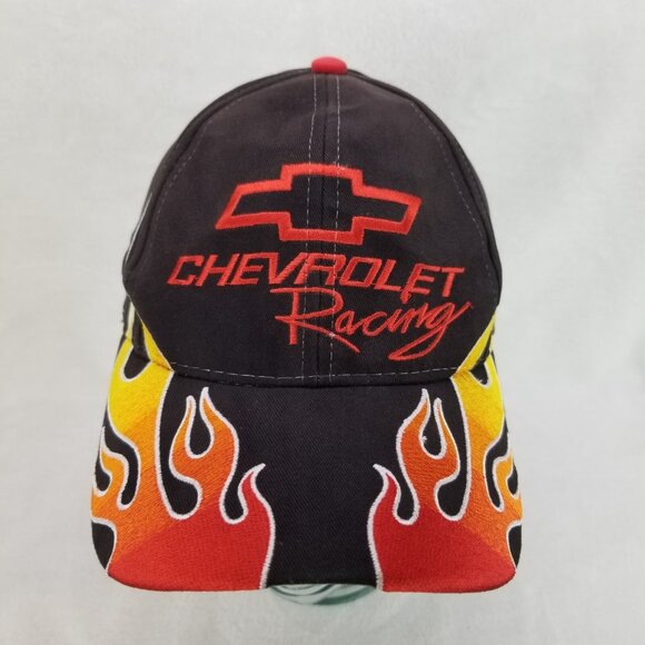 ✅VTG Chevrolet Racing Black OSFA Strapback Hat By Racing Champions Apparel 2004 - Picture 2 of 11